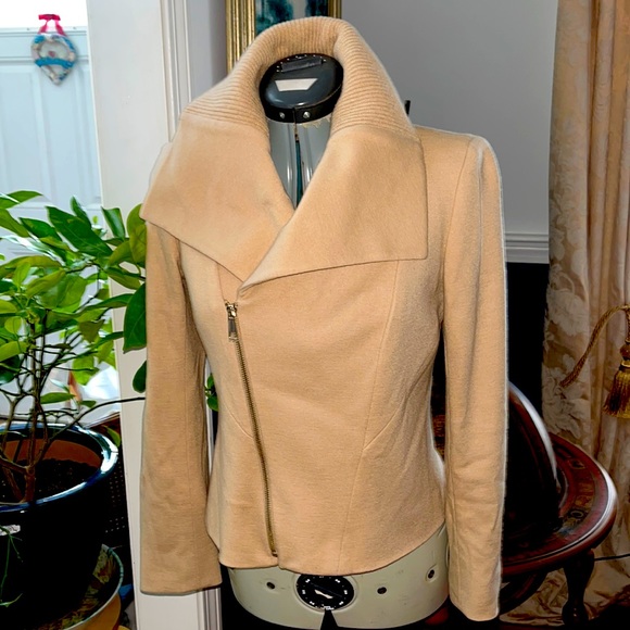 Ann Taylor Jackets & Blazers - Final Price Drop! Ann Taylor Beige Wool Bomber Jacket. 4 P Fitted. Covered Snaps